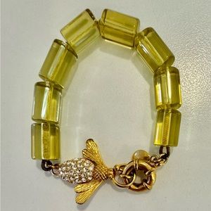 JCrew Glass Bead with Crystal Bee Clasp Bracelet